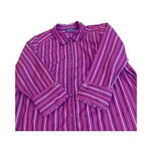 🌷Long length Striped Button Up Shirt